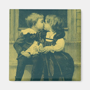 ヴィンテージラブアンドロマンス写真,子供のキス マグネット