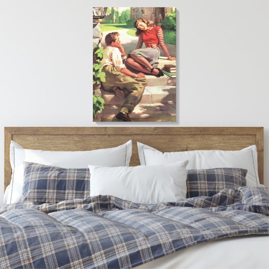 ヴィンテージラブアンドロマンス高校の恋人 キャンバスプリント (インサイチュ (寝室))