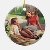 ヴィンテージラブアンドロマンス高校の恋人 セラミックオーナメント (裏面)