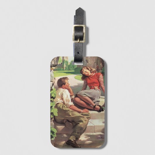 ヴィンテージラブアンドロマンス高校の恋人 ラゲッジタグ (正面縦)