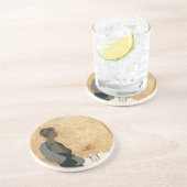 ヴィンテージラブアンドロマンス、カップルエレガントディナー コースター (側面)