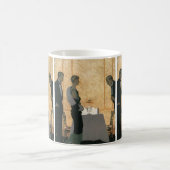 ヴィンテージラブアンドロマンス、カップルエレガントディナー コーヒーマグカップ (中央)
