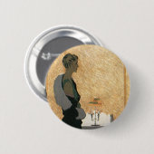 ヴィンテージラブアンドロマンス、カップルエレガントディナー 缶バッジ (正面&裏面)