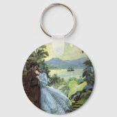 ヴィンテージラブアンドロマンス、ロマンチックなトロピカルビュー キーホルダー (正面)