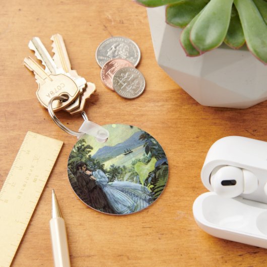 ヴィンテージラブアンドロマンス、ロマンチックなトロピカルビュー キーホルダー (デスク)