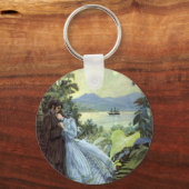 ヴィンテージラブアンドロマンス、ロマンチックなトロピカルビュー キーホルダー (正面)