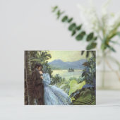 ヴィンテージラブアンドロマンス、ロマンチックなトロピカルビュー ポストカード (スタンド正面)