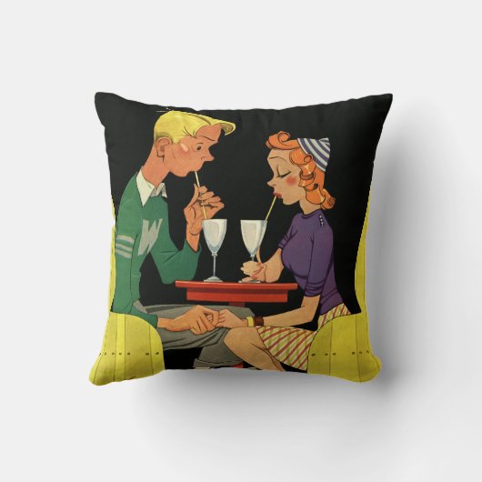 ヴィンテージラブアンドロマンス、10代のソーダショップ クッション (裏面)