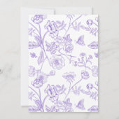 ヴィンテージラブイズパリーミングラベンダーブライダルシャワー 招待状 (裏面)