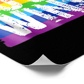 ヴィンテージラブウィンレインボーピースサインプライドレズビアン ポスター (角)