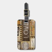 ヴィンテージラブウーマンシネマチョコレートラゲージタグ ラゲッジタグ (正面縦)
