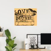 ヴィンテージラブオルディーズ音楽4ポスター ポスター (ホームオフィス)