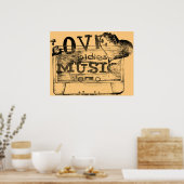 ヴィンテージラブオルディーズ音楽4ポスター ポスター (キッチン)