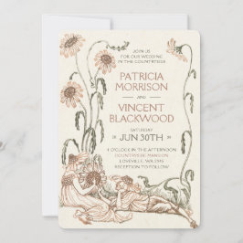 ヴィンテージラブカップル国結婚式招待状 招待状