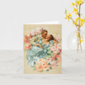 ヴィンテージラブカップル 結婚おめでとう カード (黄色い花)