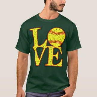 ヴィンテージラブガールズソフトボールFastpitchソフトボールLov Tシャツ