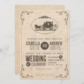 ヴィンテージラブキャリッジ結婚式招待状 招待状 (正面/裏面)