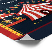 ヴィンテージラブサーカスカーニバルレッドホワイトエイジブルー ポスター (角)