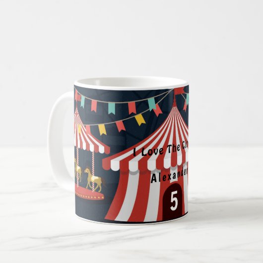 ヴィンテージラブサーカスカーニバル赤白青時代 コーヒーマグカップ (正面左)