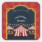 ヴィンテージラブサーカスカーニバル赤白青時代 スクエアシール (正面)