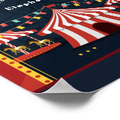 ヴィンテージラブサーカスカーニバル赤白青 ポスター (角)