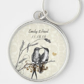 ヴィンテージラブハミングバ結婚ーズのキーチェーン キーホルダー (正面)