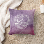 ヴィンテージラブハートカラフル水彩 クッション (ブランケット)