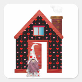 ヴィンテージラブハート格言とそのハートハウス スクエアシール