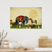 ヴィンテージラブバレンタインコラージュ ポスター (キッチン)