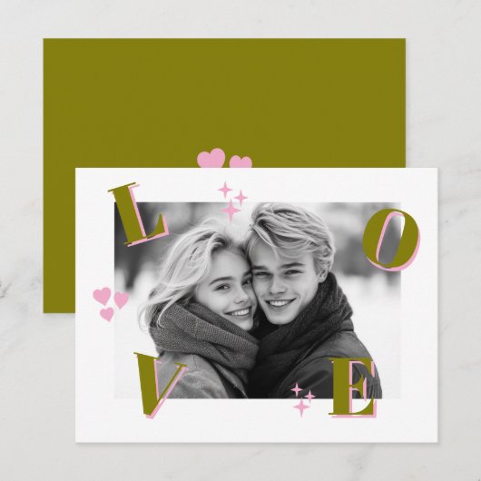 ヴィンテージラブバレンタインデーカスタムの写真 ポストカード (正面/裏面)