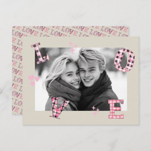 ヴィンテージラブバレンタインデーカスタムの写真 ポストカード (正面/裏面)