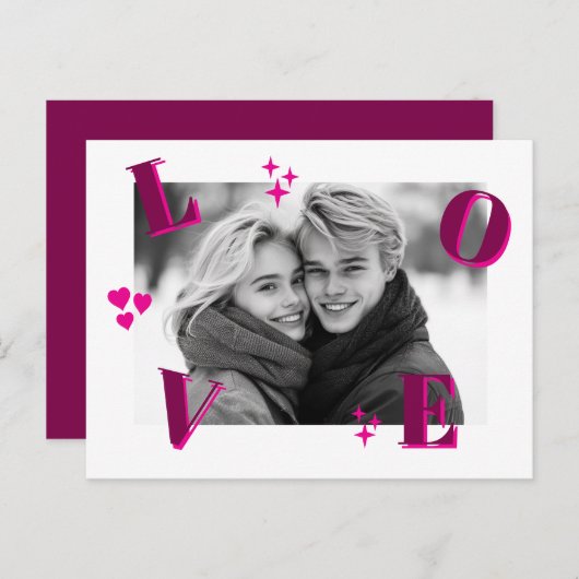 ヴィンテージラブバレンタインデーカスタムの写真 ポストカード (正面/裏面)