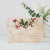 ヴィンテージラブバーズティーステインウェディングRSVP 出欠カード (スタンド正面)