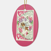 ヴィンテージラブバーズバレンタインデーオーナメント セラミックオーナメント (左)
