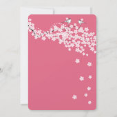 ヴィンテージラブバーズピンクさくらんぼ花結婚式 招待状 (裏面)