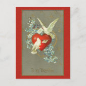 ヴィンテージラブバードのバレンタインハガキ シーズンポストカード (正面)