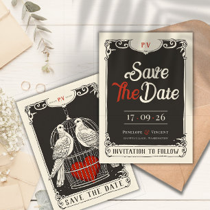 ヴィンテージラブバードの巣(Nest Save the Date) 招待状