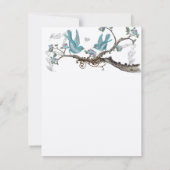 ヴィンテージラブバードアクアブルー&ピンクザデイト 招待状 (裏面)