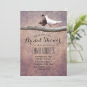 ヴィンテージラブバードエレガントブライダルシャワー 招待状 (スタンド正面)