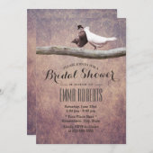 ヴィンテージラブバードエレガントブライダルシャワー 招待状 (正面/裏面)