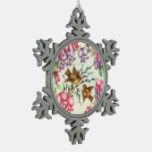 ヴィンテージラブバードオーナメント スノーフレークピューターオーナメント (左)