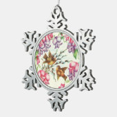 ヴィンテージラブバードオーナメント スノーフレークピューターオーナメント (右)