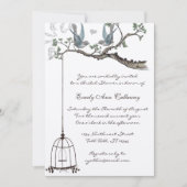 ヴィンテージラブバードケージブライダルシャワー 招待状 (正面)