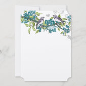 ヴィンテージラブバードティール（緑がかった色）パープル&グリーン結婚ズ 招待状 (裏面)