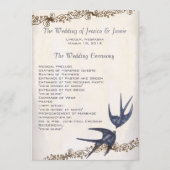 ヴィンテージラブバードネイビー結婚式 プログラム (正面)