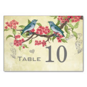 ヴィンテージラブバードピンクレッドティール(緑がかった色)ブルーグリーン テーブルナンバー (裏面)