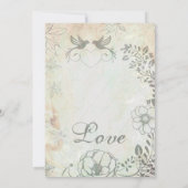 ヴィンテージラブバードフローラ結婚式招待状 招待状 (裏面)