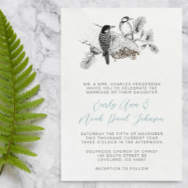 ヴィンテージラブバード任意のカラー結婚式招待状 招待状