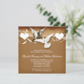 ヴィンテージラブバード婚約パーティ招待状 招待状 (スタンド正面)