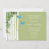 ヴィンテージラブバード樺の木ツリー結婚式招待状 招待状 (正面)